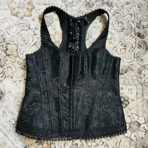 ICollection Black Brocade Racer Back Corset